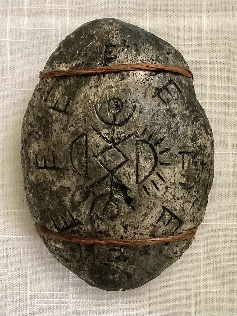 Handmoulded concrete Talisman “From” wall art